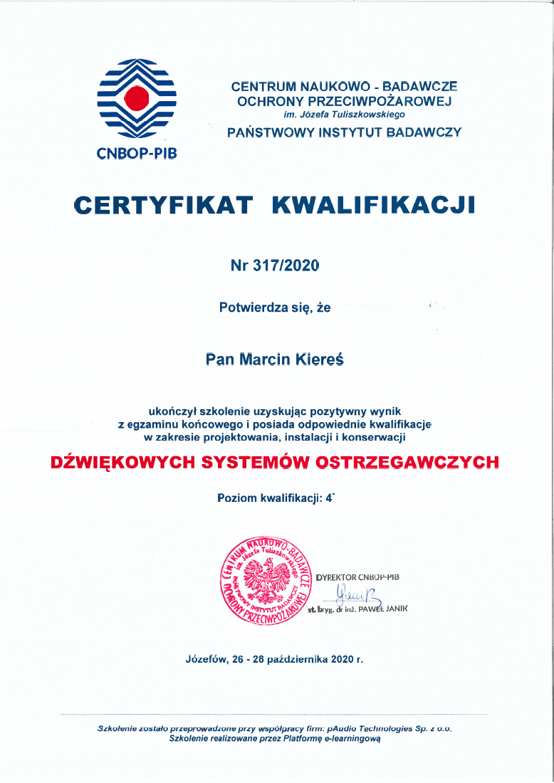 Podgląd dokumentu: CNBOP-PIB — kwalifikacje DSO