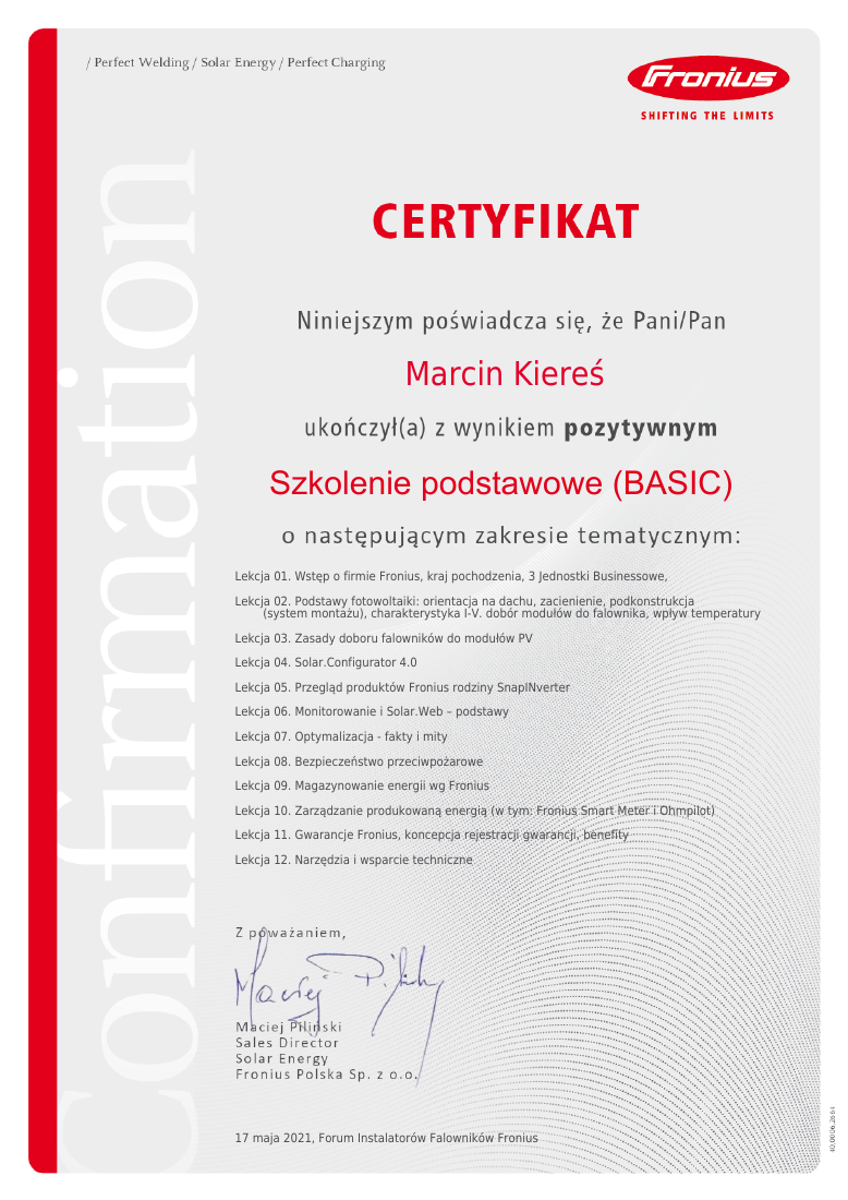 Podgląd dokumentu: Fronius — BASIC