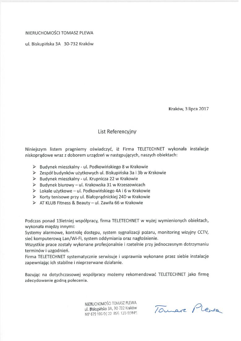 Podgląd listu referencyjnego z 3 lipca 2017